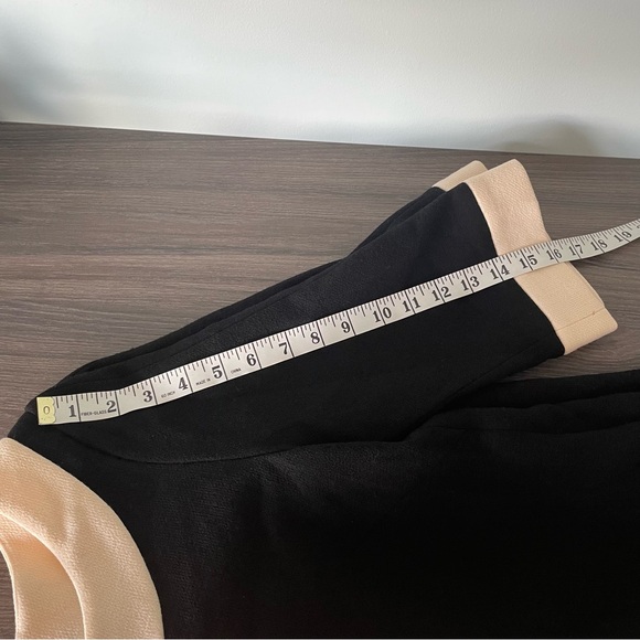 Vintage Gio Guerreri Wool Black and Beige Buttoned A-line ¾ Sleeves Dress - Picture 13 of 15